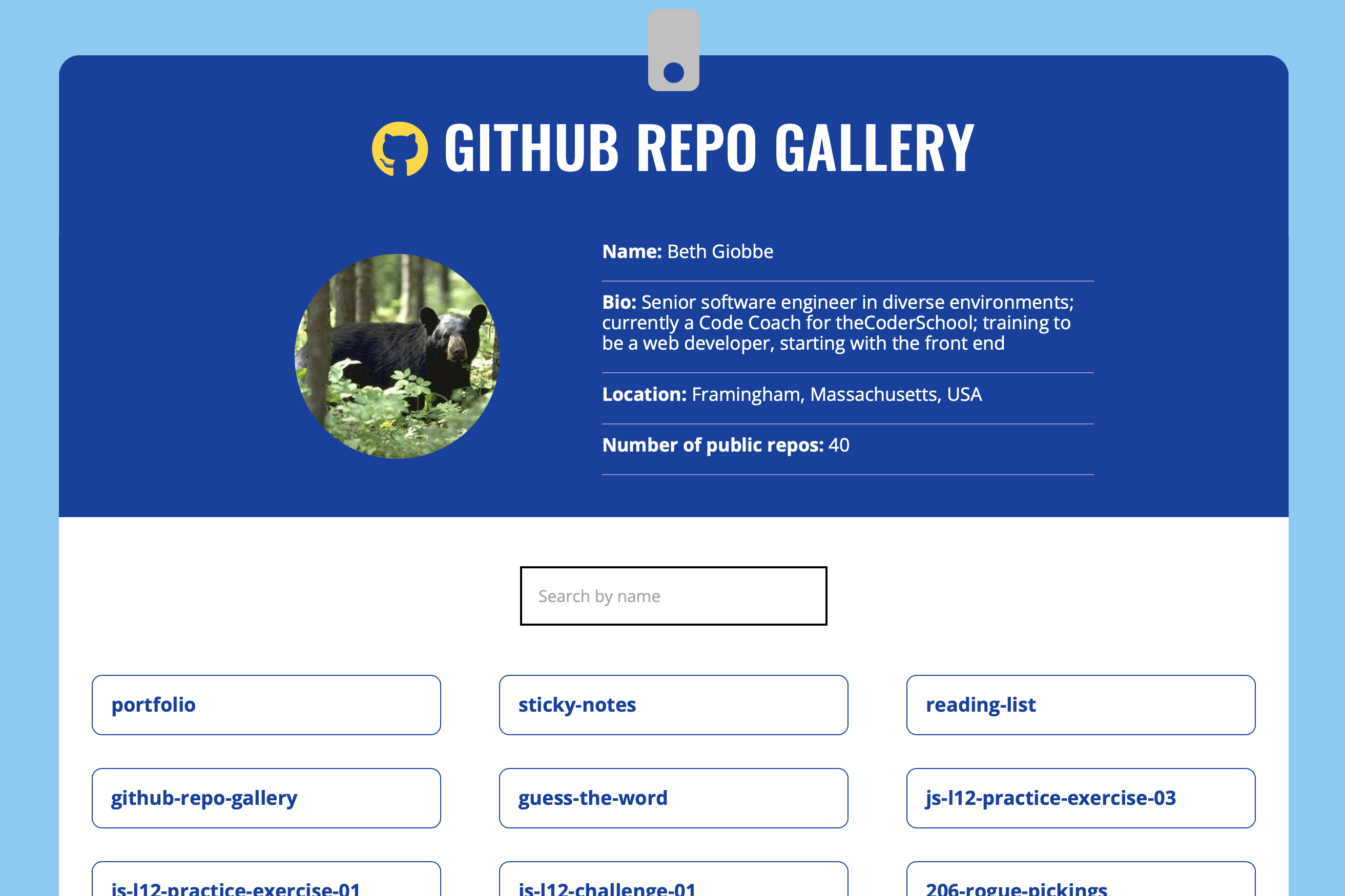 GitHub Repo Gallery screenshot